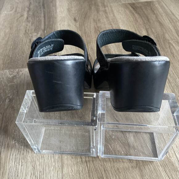 Dansko Sophie Sandal Women Sz 39 EU 8 US Black Leather Double Strap Slide - Picture 5 of 12